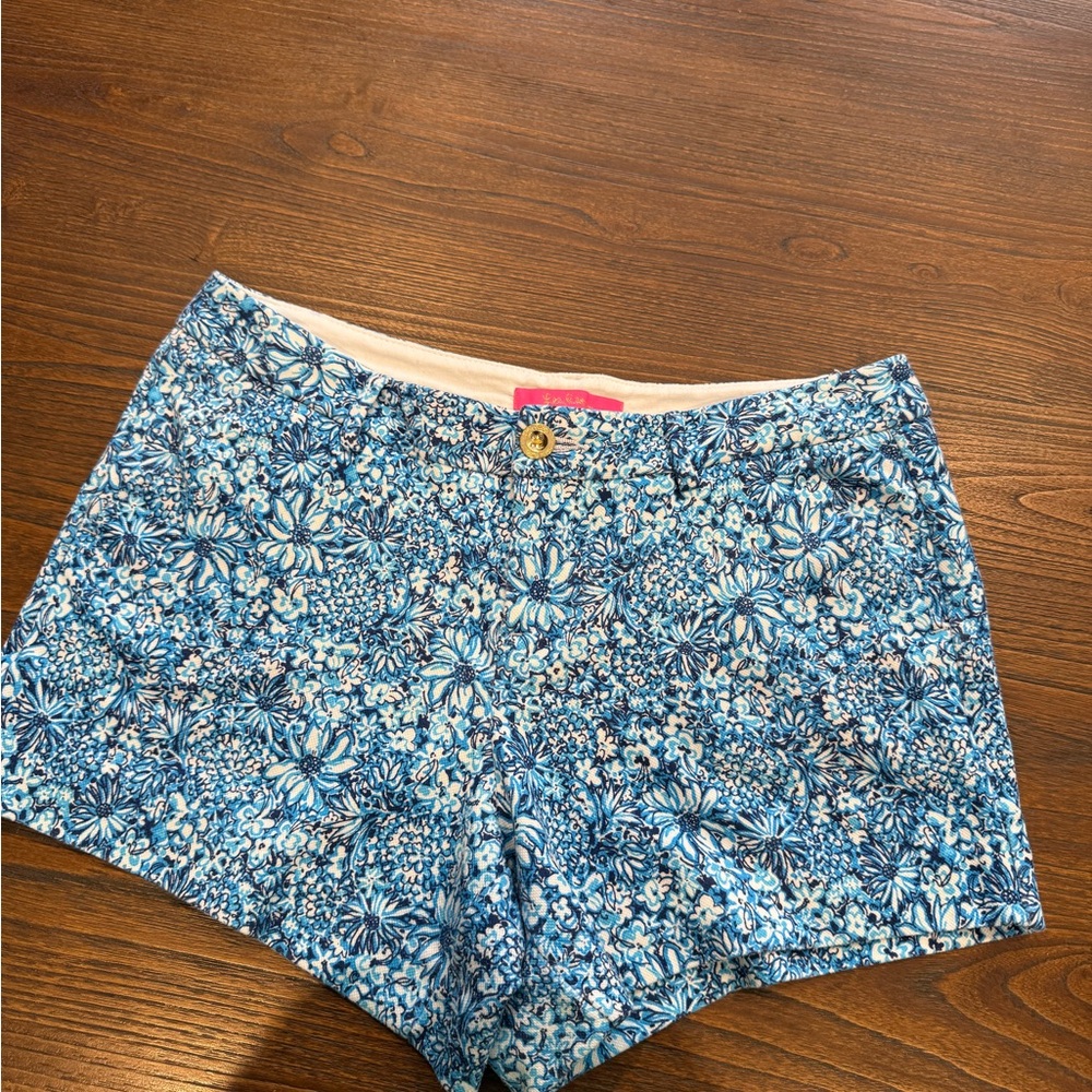 Lilly Pulitzer Blue and White High Waist Shorts